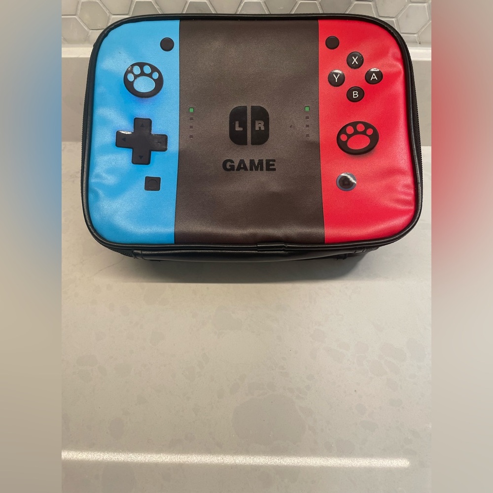 Black, Red, Blue Lunch Box Gamer Lunch Bag Insulated Video Game Lunch Boxes